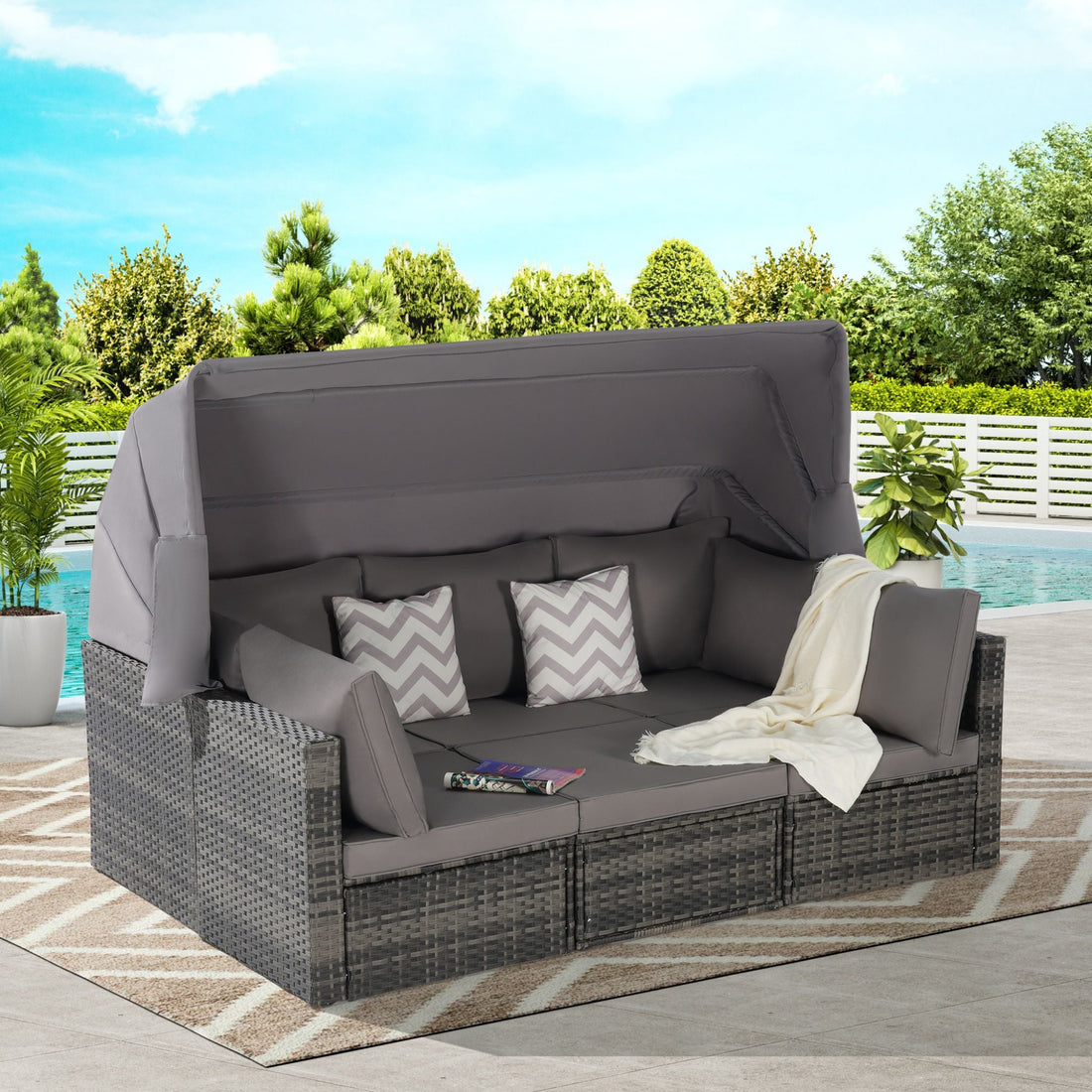 Alora 5-Piece Wicker Daybed Set