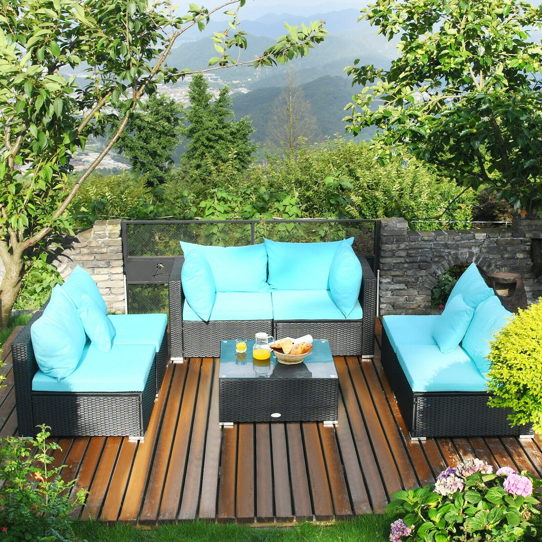 7-Piece Wicker Patio Sofa Set