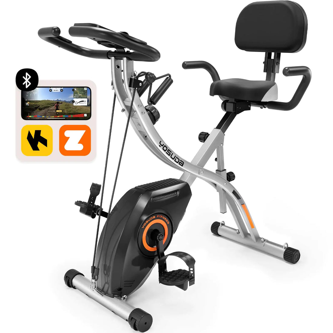 YOSUDA 5-in-1 Folding Exercise Bike with App