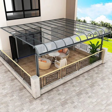 Luxury Outdoor Garden Aluminum Alloy Hardtop Sunshade Canopy Tent Rainproof Waterproof Awning Manual Rain Protection Awnings