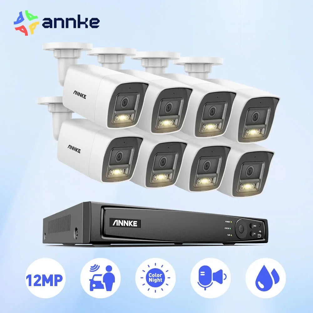 ANNKE 12MP Smart Dual Light Security Camera Kit with 8CH NVR & 8 POE Cameras