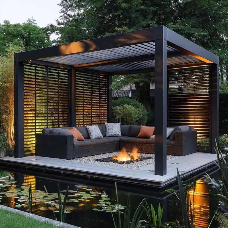 Backyard Terrace Folding Waterproof Bioclimatic Roof 4X3 Gazebo Pergolas Sunroom Tents Gazebi Tonnelles Marquees Awnings