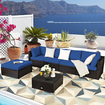 6-Piece Outdoor Rattan Sofa Set